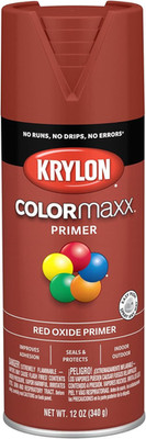 Krylon K05583007 Colormaxx Primer Spray Paint for Indoor/Outdoor Use, Red Oxide