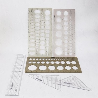 Drapas Circle Ruler, 2 Triangle Rulers, Drafting Template Set