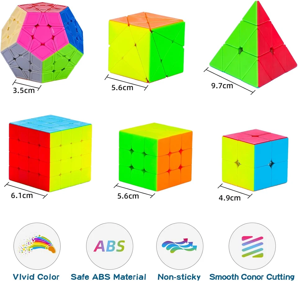 Set Di 6 Cubi Magici Di Velocità, Set Di 6 Cubi Magici Di Velocità 2X2X2 3X3X3 4 - Immagine 4 di 4