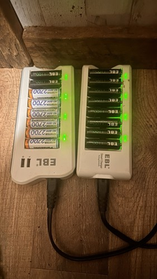 #ad 2 X EBL 8 Slot Battery Charger For Ni MH Ni CD AA AAA W 16 Batteries Panasonic $40.00