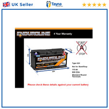 Battery fits INFINITI FX30 QX70 EX30 M QX50 Q70 5.0 3.0D 2010 on 020 900A 110Ah