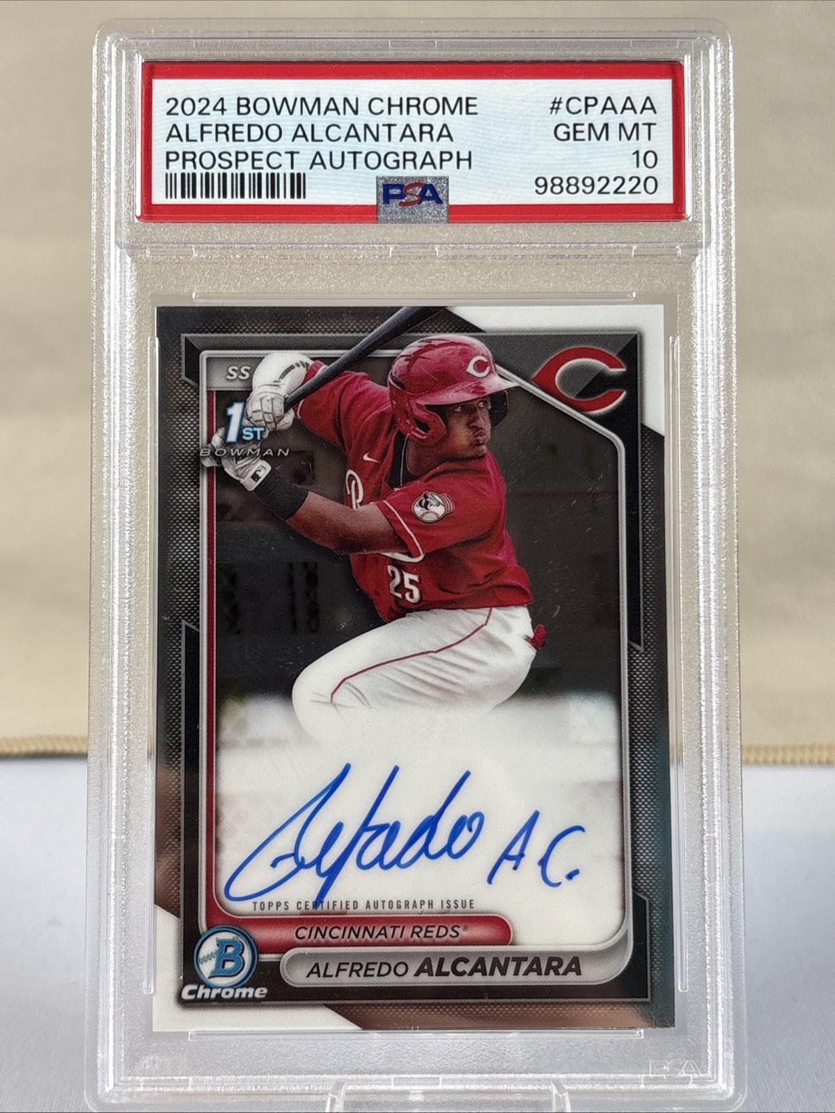 2024 Bowman Chrome Alfredo Alcantara Base Auto PSA 10