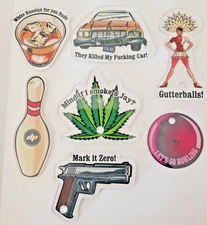 Big Lebowski  Dutch Pinball Promo Plastic Set ~ 7 Piece pinball Fob Set ~ NEW