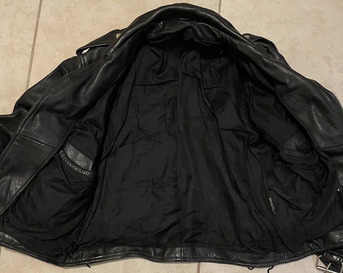 Vtg 70s 80s Leather Motorcycle Jacket 40 Biker Grunge Punk Rock