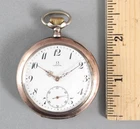 Antique Sz 16 OMEGA .800 Silver Grand Prix Paris 1900 Open Face Pocket Watch NR