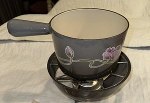 Magnifique Service à Fondue Poêlon Vintage Le Creuset Complet Avec