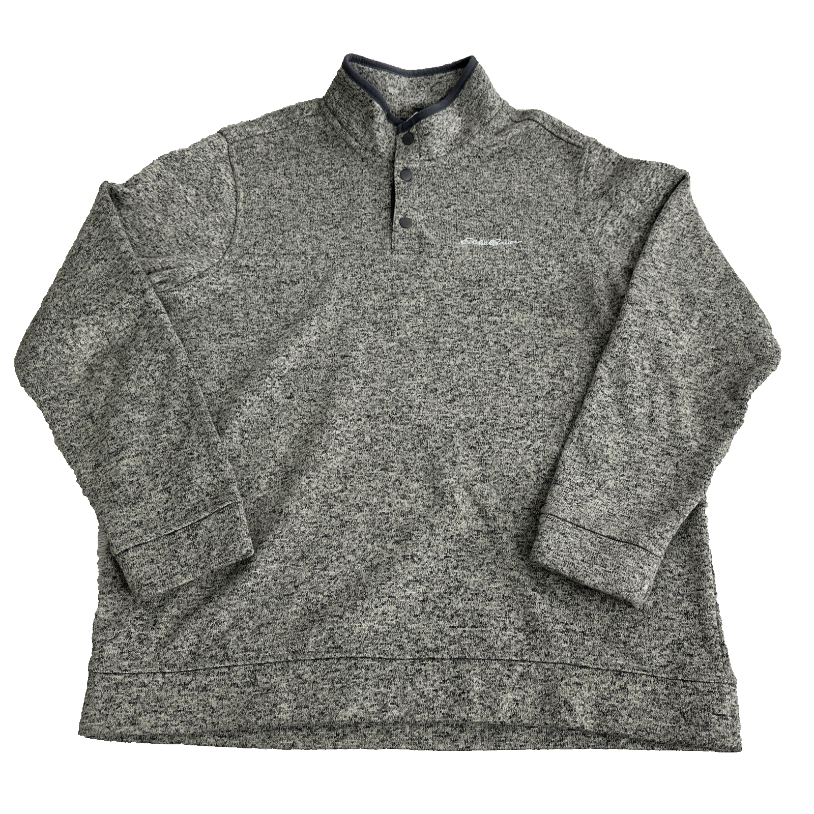 Men's Eddie Bauer Radiator Fleece Pullover Snap Front Heather Gray Size XL