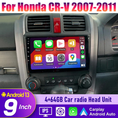 Wireless Carplay & Android Auto Car Radio Head Unit Kit For Honda CR-V 2007-2011