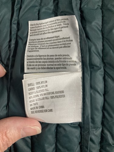 Michael Kors Packable Down Fill Puffer Jacket/Coat Dark Green Women XS - Picture 11 of 11