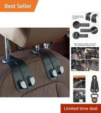 Double Car Seat Hooks For Bags - Leather Alloy Perfect For Interior
