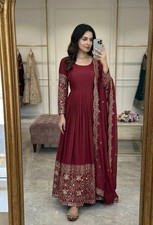 Indian Traditional Anarkali Suit Bollywood Women's Ethnic Kurta Pant Dupatta Set