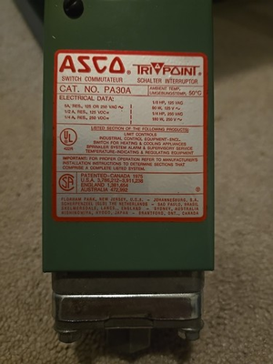#ad ASCO tripoint Pressure Switch PA30A $169.00