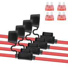 4PCS 10 Gauge Inline Fuse Holder with 12V 40 AMP, Professional ATC Standard C...
