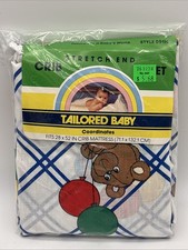 vintage that  s our baby crib sheet bear balloon 1980  s NOS