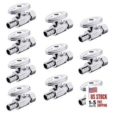 () 1/4 Turn Straight Stop Valve 3/8" OD Compression X 1/2" Crimp Pack of 10