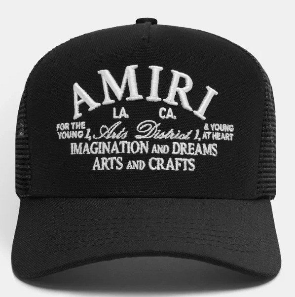 AMIRI ARTS DISTRICT TRUCKER BLACK HAT AUTHENTIC BRAND NEW ONE SIZE