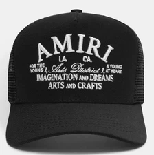 AMIRI ARTS DISTRICT TRUCKER BLACK HAT AUTHENTIC BRAND NEW ONE SIZE