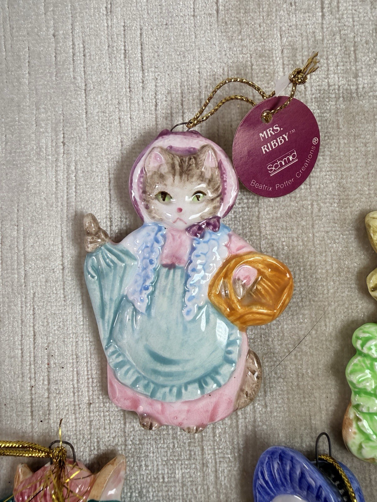 Vintage Schmid Porcelain Beatrix Potter Vintage Ornament Set Lot Of 11 1982-1987