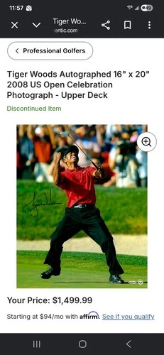 Tiger Woods Signed 16x20 Auto UDA COA UPPER DECK U.S. Open 2008