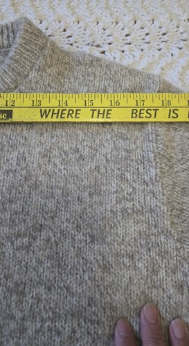 Vintage 90s LANDS END Men's Knit Sweater XL Heathered Brown Wool Made in USA - Picture 11 of 15