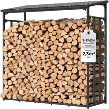 CHOSHOME Kaminholzregal Aussen 185x70x185cm, Metall Kaminholzlager Außen XXL,...