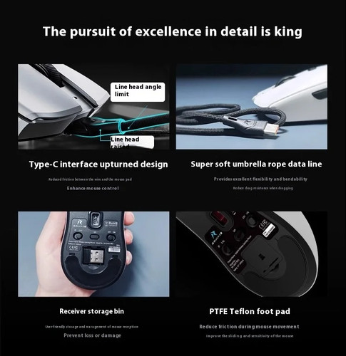 RAWM SA-SH01 Wireless Mouse | Three Mode PAW3395 Sensor Gaming Mouse - Picture 8 of 8