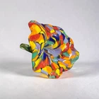 Murano-style Handblown Art Glass Flower Sculpture Beautiful Multi-colored Design