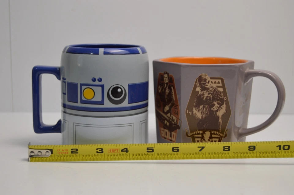 2 Star Wars Mugs Disneyland R2D2 & Hexagon Panel Chewy Lando Solo - Image 2 of 4