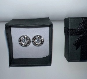 Authentic White Gold Plated 1.00ctw Diamonique Diamond Stud Earrings