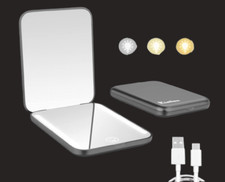 Kintion Rechargeable PocketMirror, 1X/3X Magnification LED Compact travel mirror
