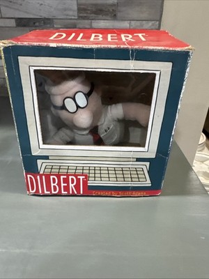 Dilbert in the Box Scott Adams Comic Strip Cloth Doll to Hang in Your Cube Gund