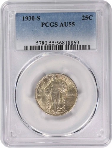 1930-S Standing Liberty Silver Quarter AU55 PCGS