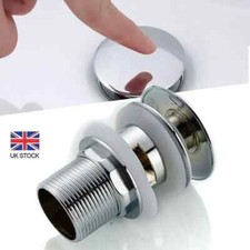 Quality Chrome Click Clack Basin Waste Brass Slotted Sink Pop Up Push Plug