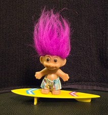 Troll Doll Surfer Dude with Surf Board - 4"Doll on a 7" Board Russ