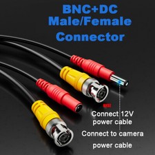 5m-50m BNC DC Power Lead CCTV Security Camera DVR Video Record Extension Cable