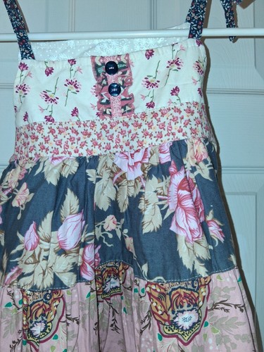 Matilda Jane Size 4 Multi colored Paneled & Tiered Ellie Dress Spaghetti Strap - Picture 4 of 6