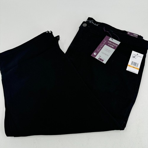 Gloria Vanderbilt Amanda Capri WOMENS Black Classic Rise Slimming Pants 16W NWT