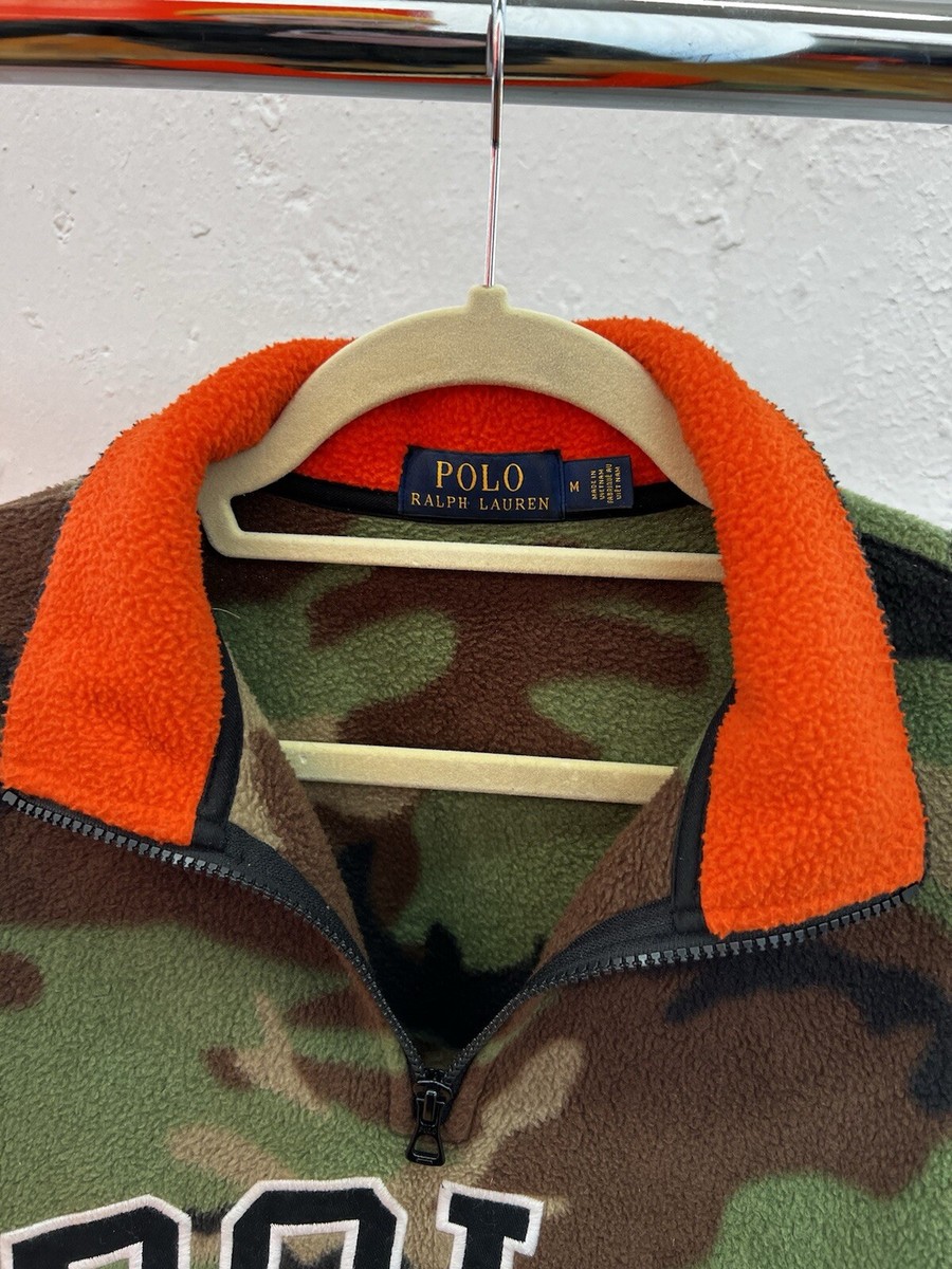 Polo Ralph Lauren Camo Spellout Quarter Zip Pullover Sweatshirt