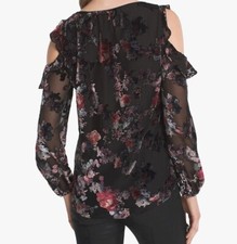 Top floral de terciopelo Burnout Whimsigoth Fairy de la Casa Blanca mercado negro para mujer talla 8