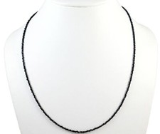 Genuine Black Spinel 2-2.5 mm Gemstone Rondelle Faceted Jewelry Necklace 18"
