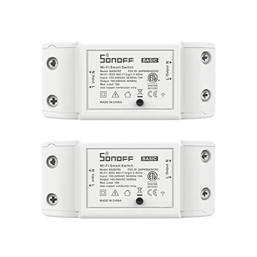 Kit 2 Pezzi Interruttore Smart SONOFF WiFi - Domotica Alexa Google