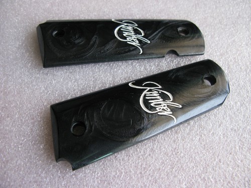 Empuñadura de resina Kimber blanca negra perla para clones Kimber 1911 de tamaño completo - Imagen 4 de 7