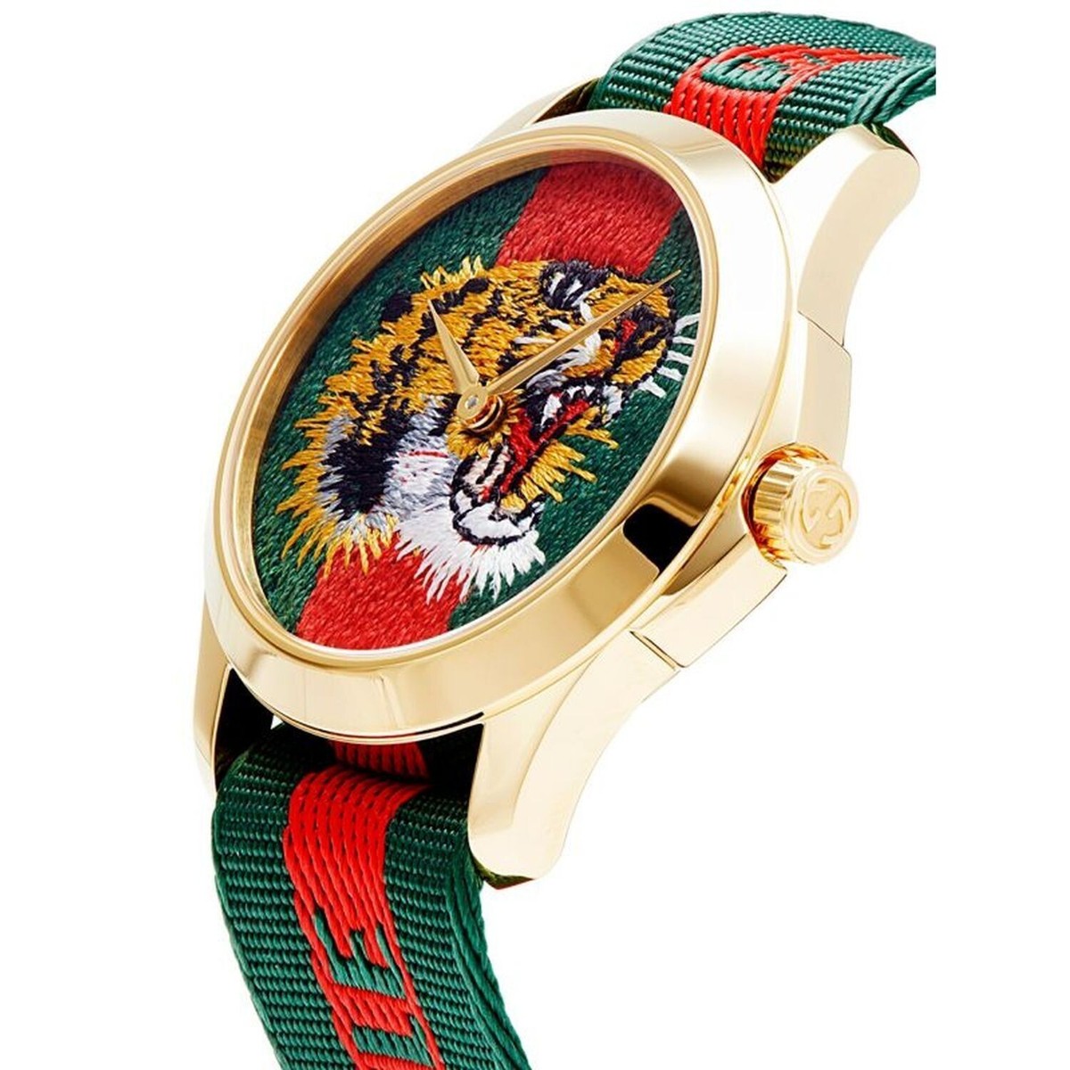 正規品 GUCCI 腕時計 Gucci G-Timeless YA126491 Tiger Logo Dial Nylon Men's Watch | eBay