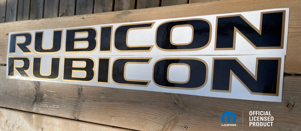 jeep RUBICON hood decal sticker wrangler gladiator JT JL 392 GOLD BLACK - Imagem 3 de 3