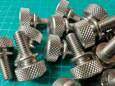 10pcs RAF Stainless Steel 10-32 x 3/8" Thumb Screw, Knurled Thumb Collar Head