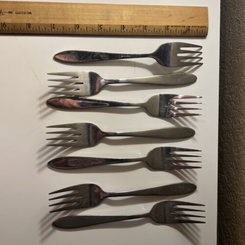 7 Oneida OHS380 Salatgabeln 7" spitze Spitze glänzend Edelstahl Besteck Silberbesteck - Bild 5 von 5