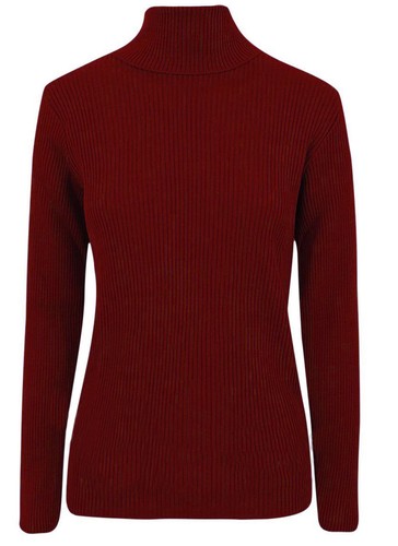 NEW LADIES PLAIN RIBBED COTTON POLO TURTLE ROLL NECK TOP JUMPER S/M-M/L - Picture 6 of 9
