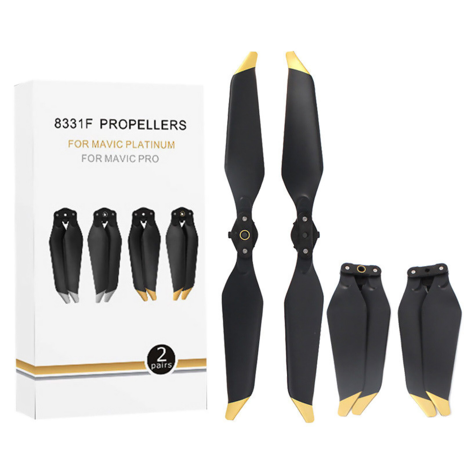 2 Pairs Propeller 8331 Low Noise Quick Release Blades for DJI Mavic Pro PLATINUM