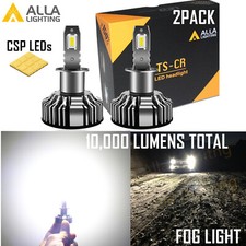 Alla Lighting H3 Fog Light Led Car Fog Lights Conversion Bulb Lamp Xenon White
