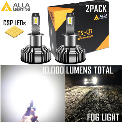 Alla Lighting H3 Fog Light LED Car Fog Lights Conversion Bulb Lamp Xenon White